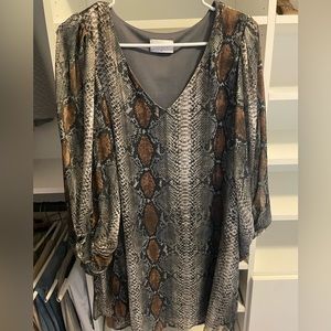 Adrienne balloon sleeve mini dress